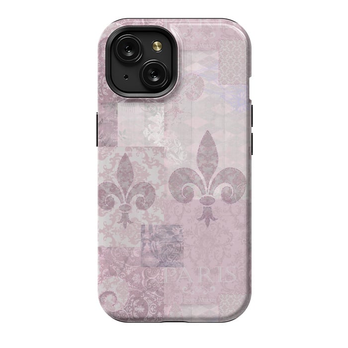 iPhone 15 StrongFit Romantic Vintage Pattern Soft Pink by Andrea Haase