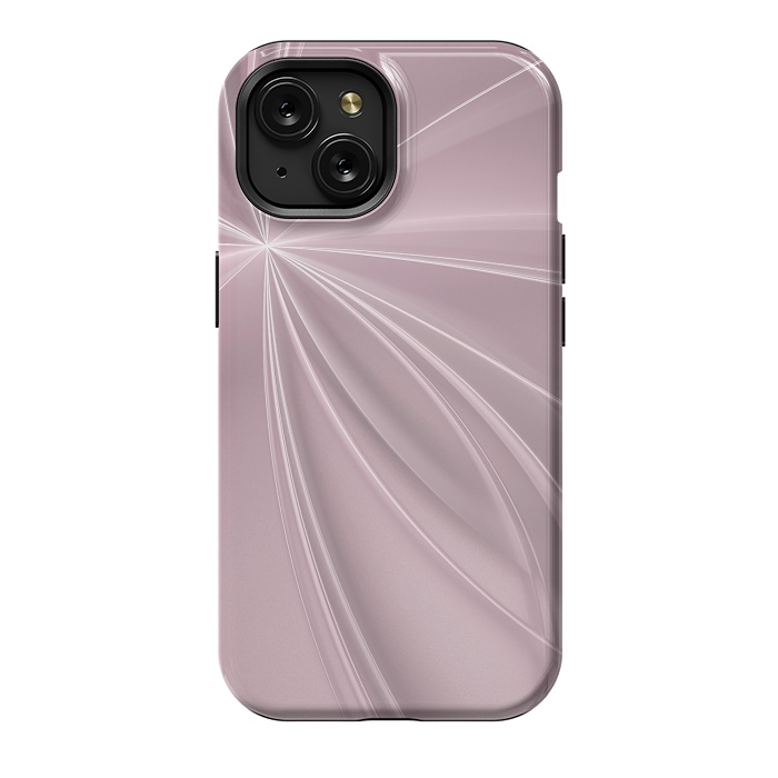 iPhone 15 StrongFit Fractal Light Rays Soft Pink by Andrea Haase