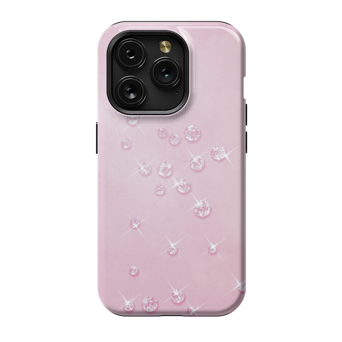 iPhone 15 Pro StrongFit Sparkling Pink Rhinestones by Andrea Haase