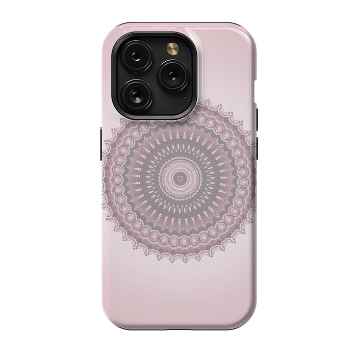 iPhone 15 Pro StrongFit Soft Pink Mandala Design by Andrea Haase