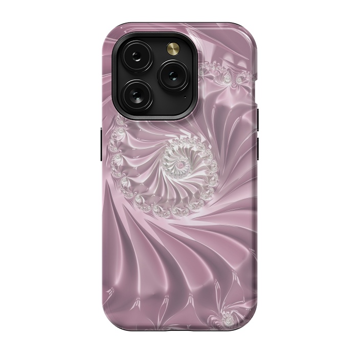 iPhone 15 Pro StrongFit Soft Pink Glamorous Fractal by Andrea Haase