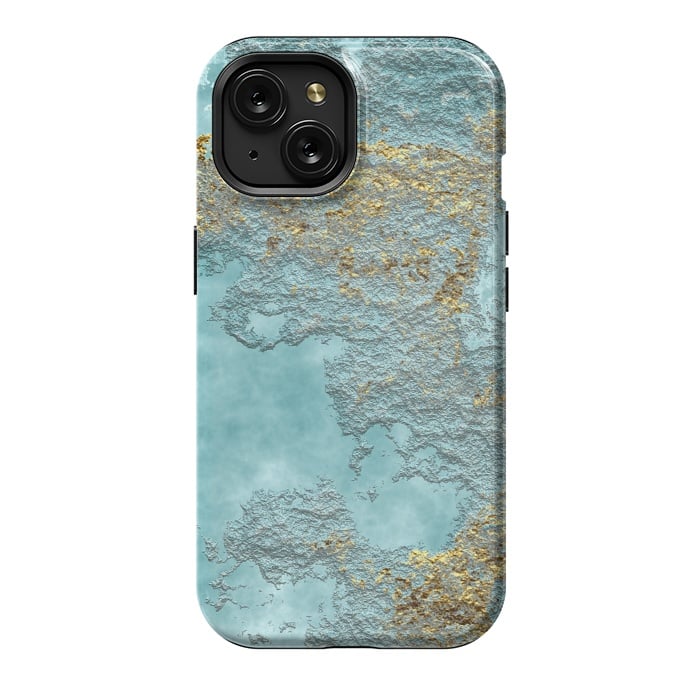 iPhone 15 StrongFit Gold Teal Minearal by Andrea Haase