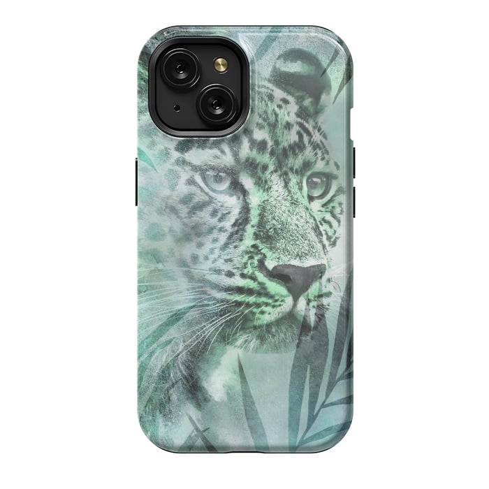 iPhone 15 StrongFit Cheetah Green Jungle 2 by Andrea Haase