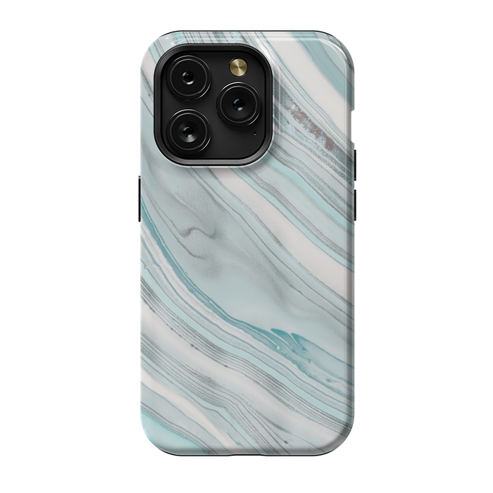 iPhone 15 Pro StrongFit Teal Marble Elegance 2 by Andrea Haase