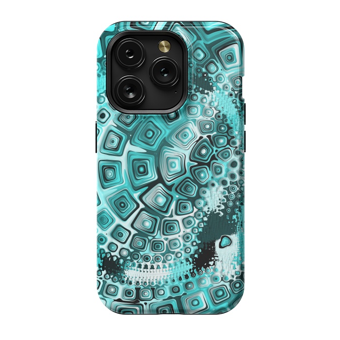 iPhone 15 Pro StrongFit Teal Blue Fractal 2 by Andrea Haase