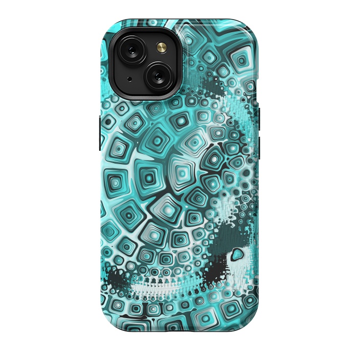 iPhone 15 StrongFit Teal Blue Fractal 2 by Andrea Haase