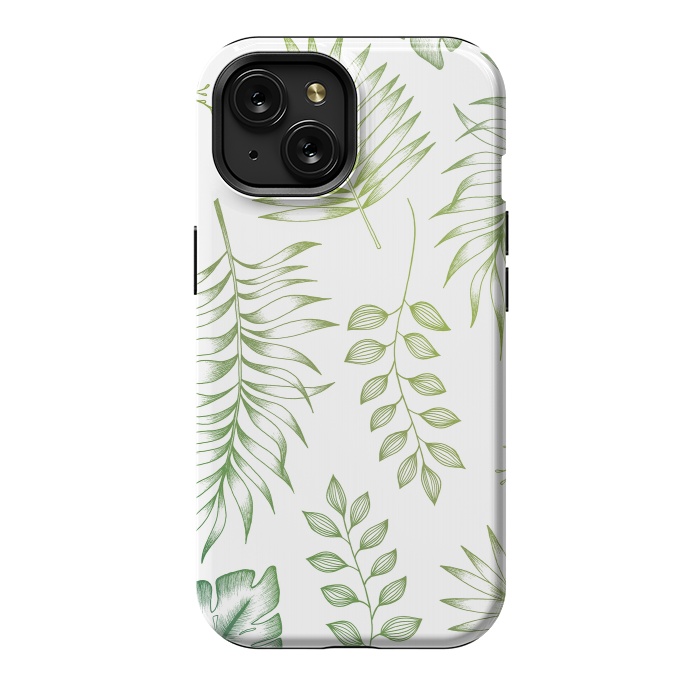 iPhone 15 StrongFit Tropical Leaves by Barlena