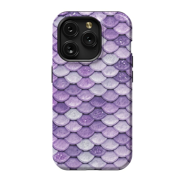 iPhone 15 Pro StrongFit Purple Metal Glitter Mermaid Scales by  Utart