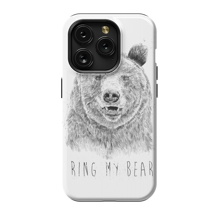 iPhone 15 Pro StrongFit Ring my bear (bw) by Balazs Solti