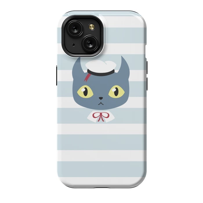 iPhone 15 StrongFit Sailor cat by Laura Nagel