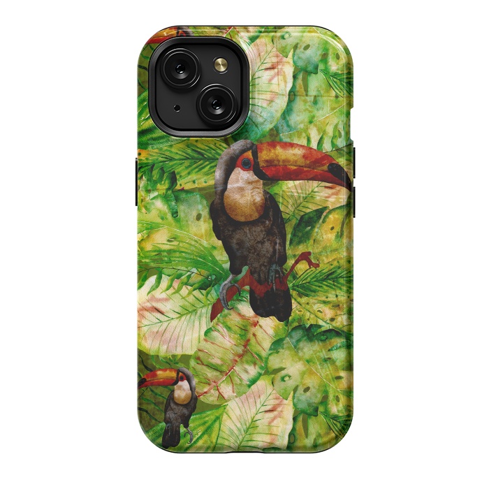 iPhone 15 StrongFit Tropical Jungle Bird by  Utart