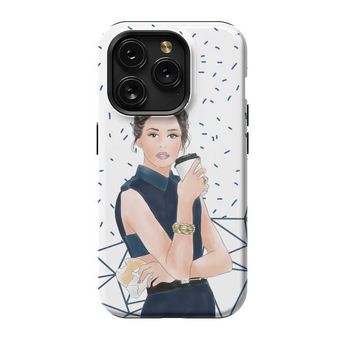iPhone 15 Pro StrongFit Fashion Girl with Coffee by DaDo ART