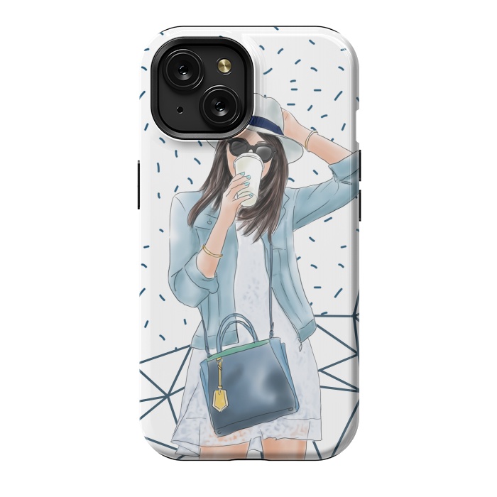 iPhone 15 StrongFit Trendy City Fashion Girl by DaDo ART