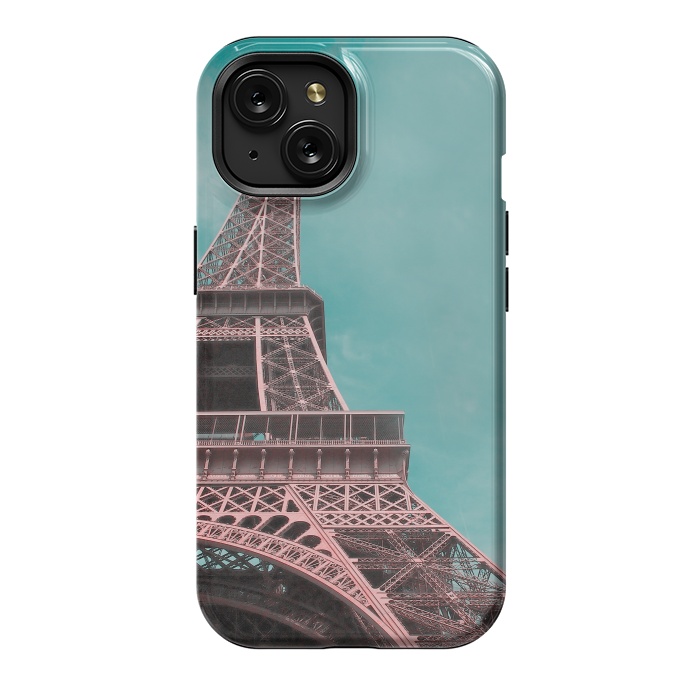 iPhone 15 StrongFit Pink Paris Eiffeltower by Andrea Haase
