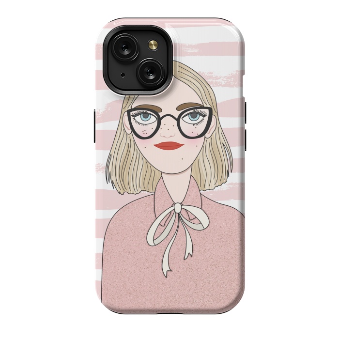 iPhone 15 StrongFit Cute Pink Fashion Girl by DaDo ART