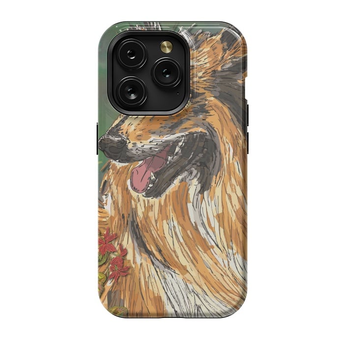 iPhone 15 Pro StrongFit Rough Collie (Summer) by Lotti Brown