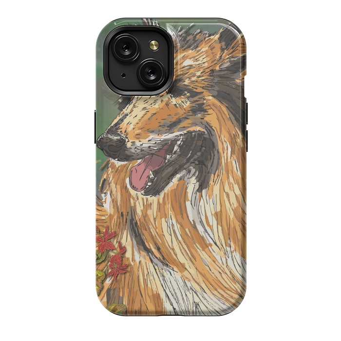 iPhone 15 StrongFit Rough Collie (Summer) by Lotti Brown