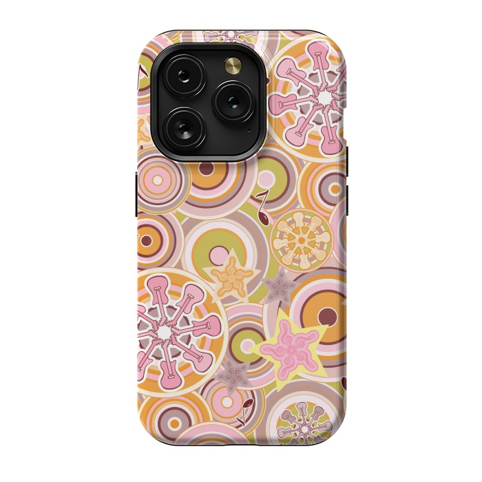 iPhone 15 Pro StrongFit Glam Boho Rock in Pink and Orange by Paula Ohreen
