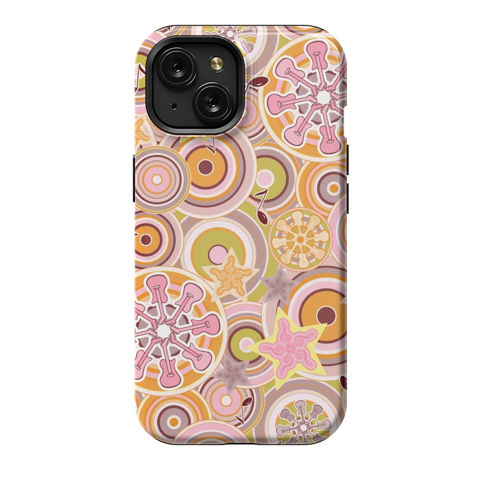 iPhone 15 StrongFit Glam Boho Rock in Pink and Orange by Paula Ohreen
