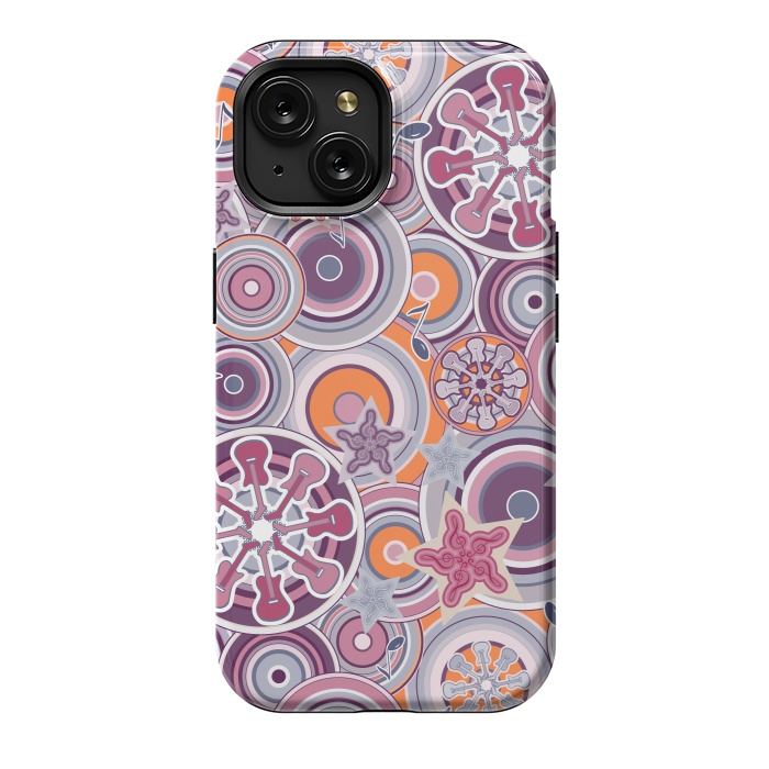 iPhone 15 StrongFit Glam Boho Rock in Purple and Orange by Paula Ohreen