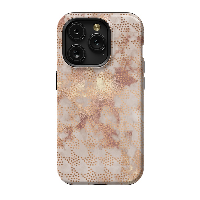 iPhone 15 Pro StrongFit Geometrical modern Rose Gold Marble Pattern by  Utart