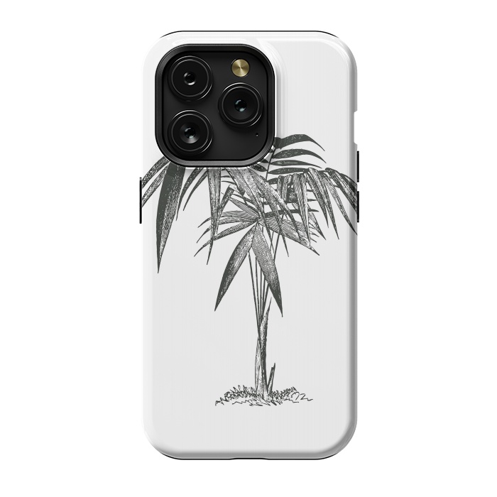 iPhone 15 Pro StrongFit Black And White Vintage Palm Tree by Andrea Haase