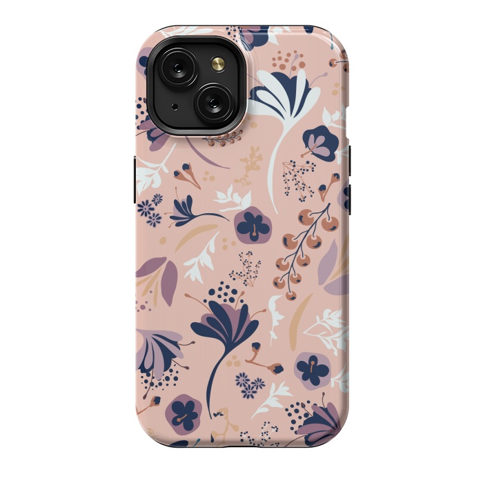 iPhone 15 StrongFit Beautiful Blooms on Salmon Pink by Paula Ohreen