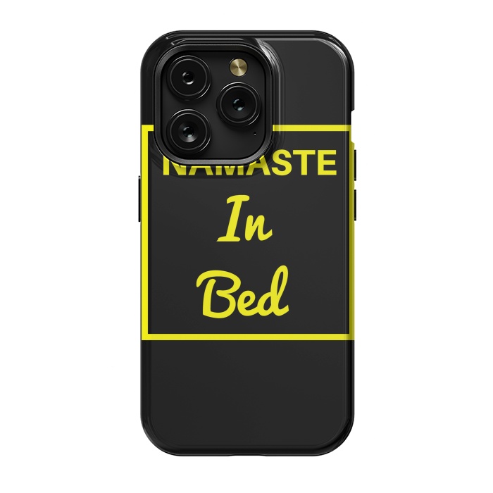 iPhone 15 Pro StrongFit namaste in bed yellow by MALLIKA