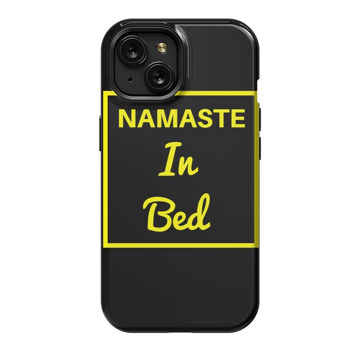 iPhone 15 StrongFit namaste in bed yellow by MALLIKA