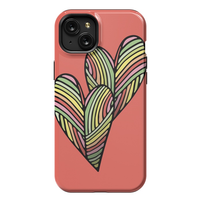 iPhone 15 Plus StrongFit Two Hearts by Majoih