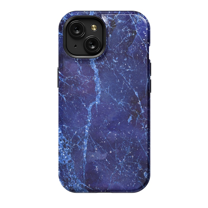 iPhone 15 StrongFit Blue Marbled Glitter 2 by Andrea Haase