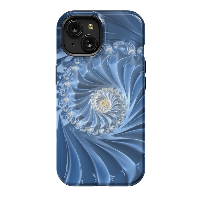 iPhone 15 StrongFit Glamorous Blue Fractal by Andrea Haase