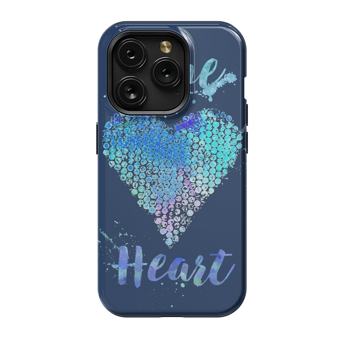 iPhone 15 Pro StrongFit Blue Heart  by Andrea Haase