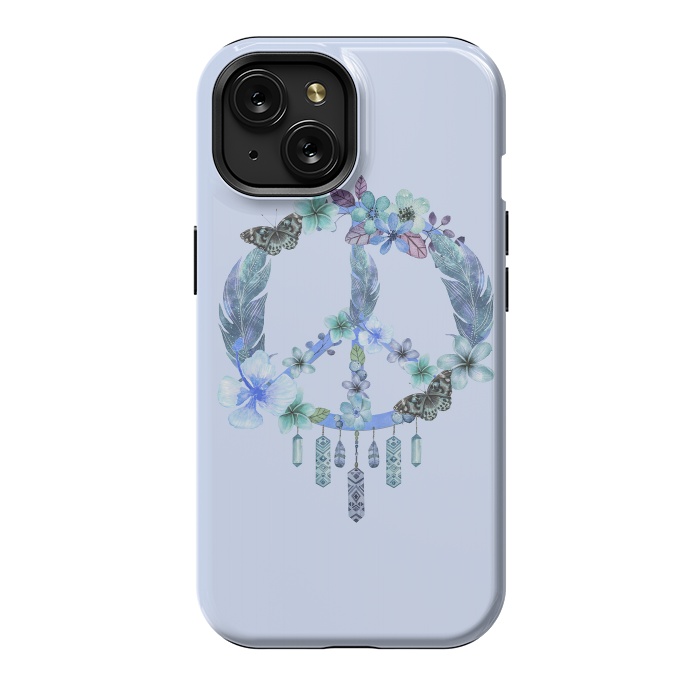 iPhone 15 StrongFit Blue Peace Dreamcatcher by Andrea Haase