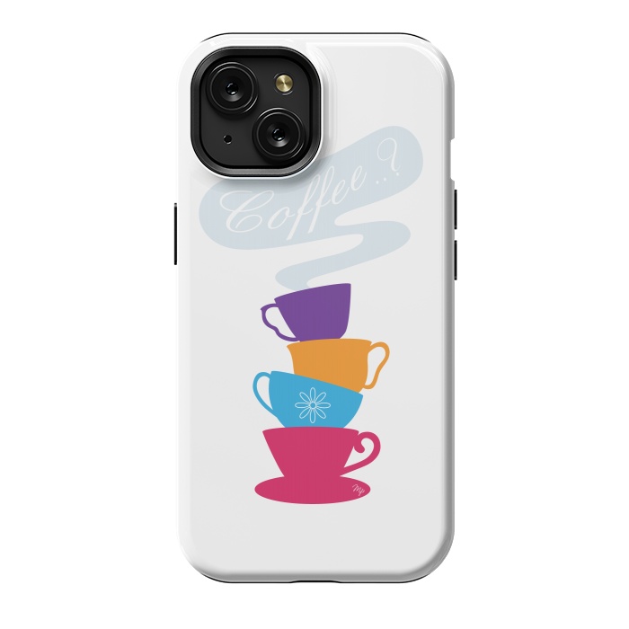 iPhone 15 StrongFit Bright Coffee Cups by Martina