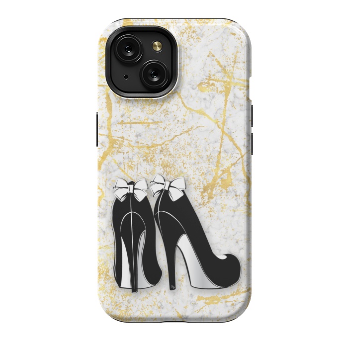 iPhone 15 StrongFit Luxury Golden Marble Heels by Martina