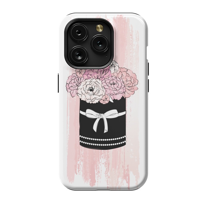 iPhone 15 Pro StrongFit Flower Box with pink Peonies by Martina