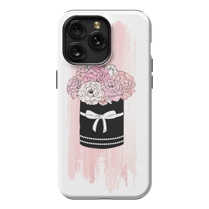 iPhone 15 Pro Max StrongFit Flower Box with pink Peonies by Martina