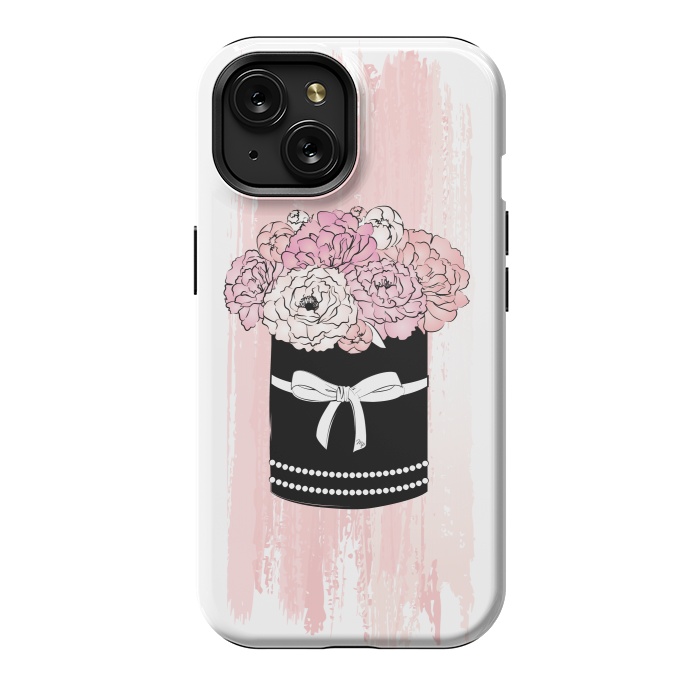iPhone 15 StrongFit Flower Box with pink Peonies by Martina