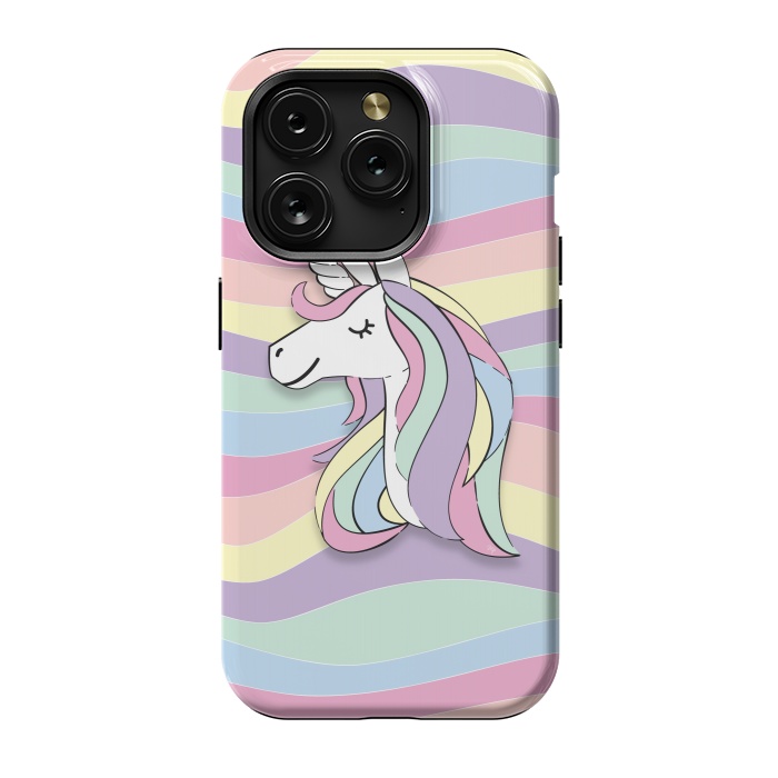 iPhone 15 Pro StrongFit Cute Rainbow Unicorn by Martina