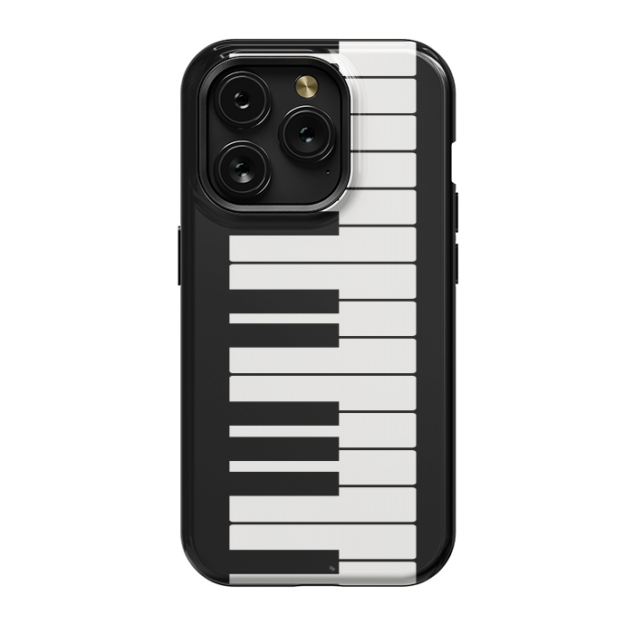 iPhone 15 Pro StrongFit Black and white piano keys music instrument by Martina