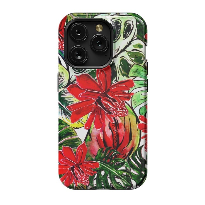 iPhone 15 Pro StrongFit Aloha Tropical Passiflora Jungle by  Utart