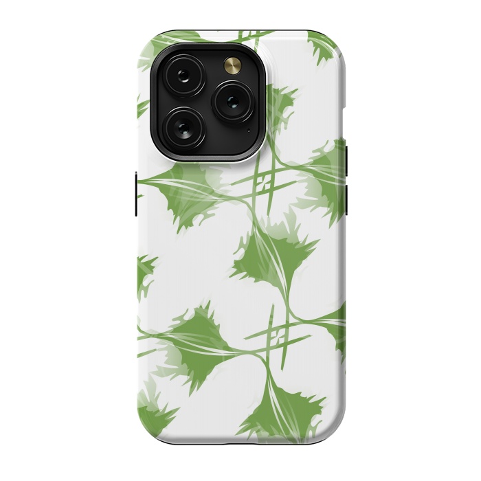 iPhone 15 Pro StrongFit Green Leaves by Creativeaxle