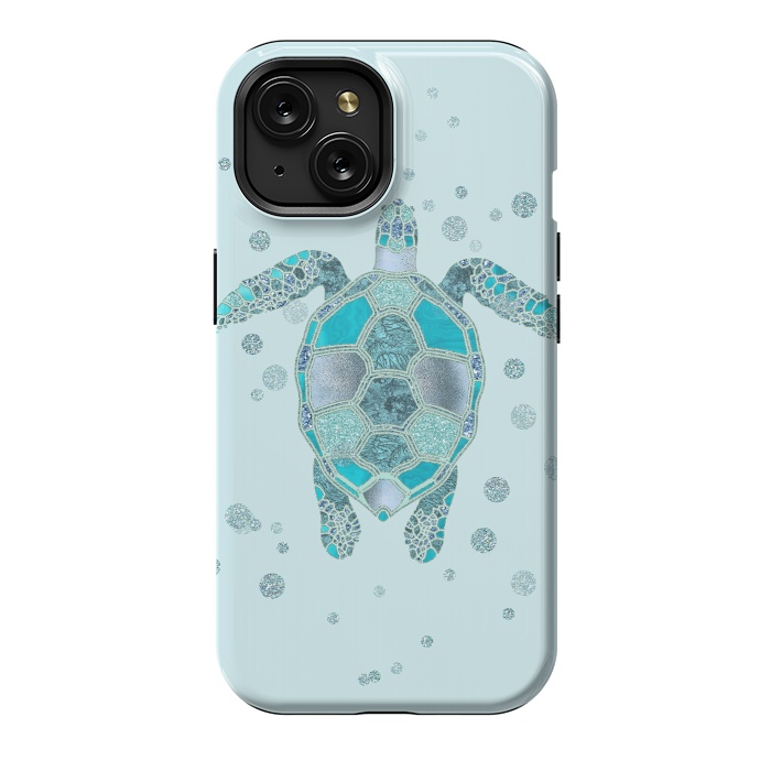 iPhone 15 StrongFit Underwater Glamour Turtle by Andrea Haase