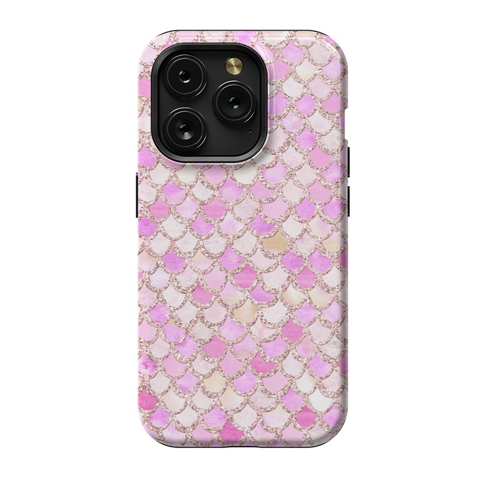 iPhone 15 Pro StrongFit Light Pink hand drawn mermaid scales by  Utart