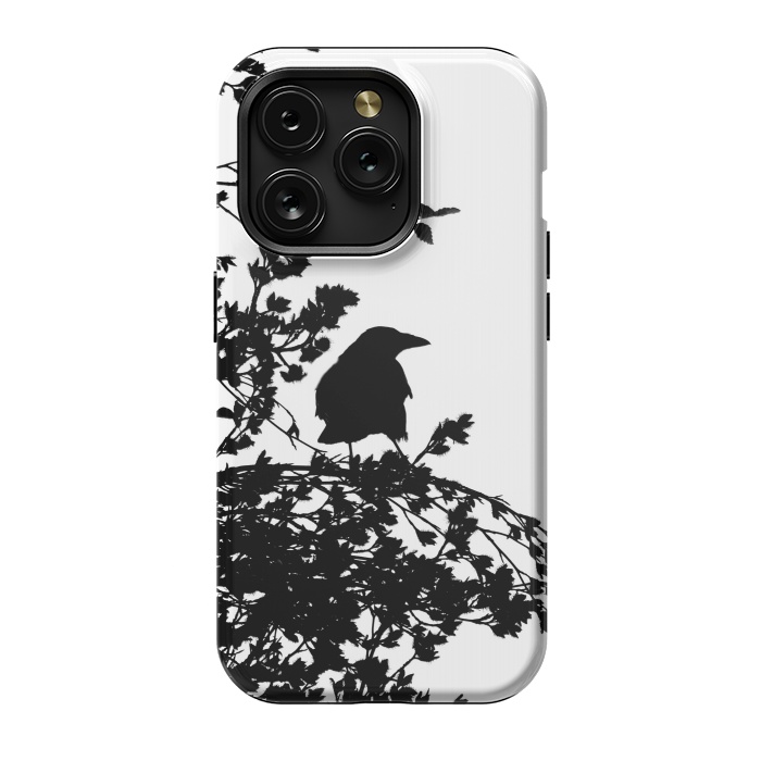 iPhone 15 Pro StrongFit Black And White Bird by Andrea Haase