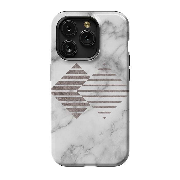 iPhone 15 Pro StrongFit Geometrical Metal Shapes on Marble by  Utart