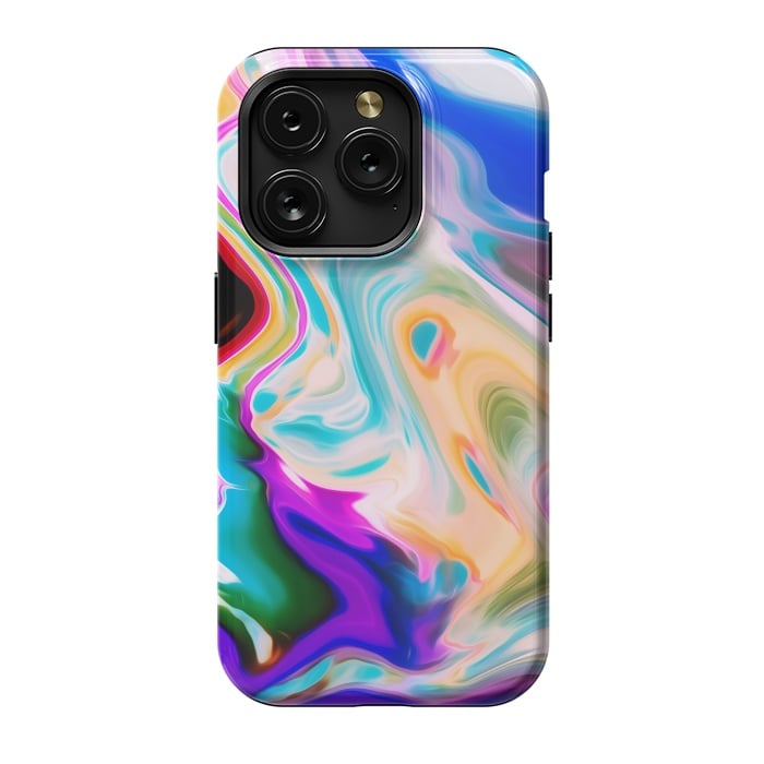 iPhone 15 Pro StrongFit Colorful Abstract Marble Swirls by Dushan Medich