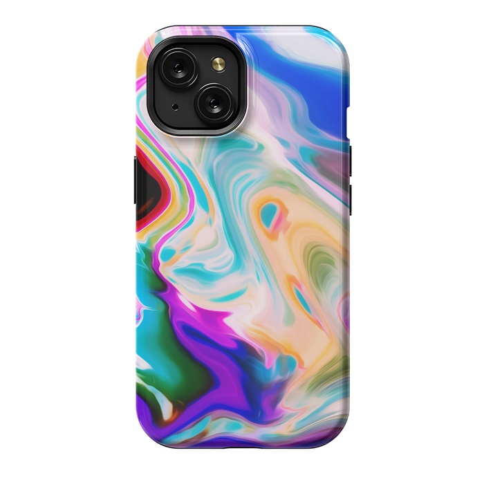 iPhone 15 StrongFit Colorful Abstract Marble Swirls by Dushan Medich