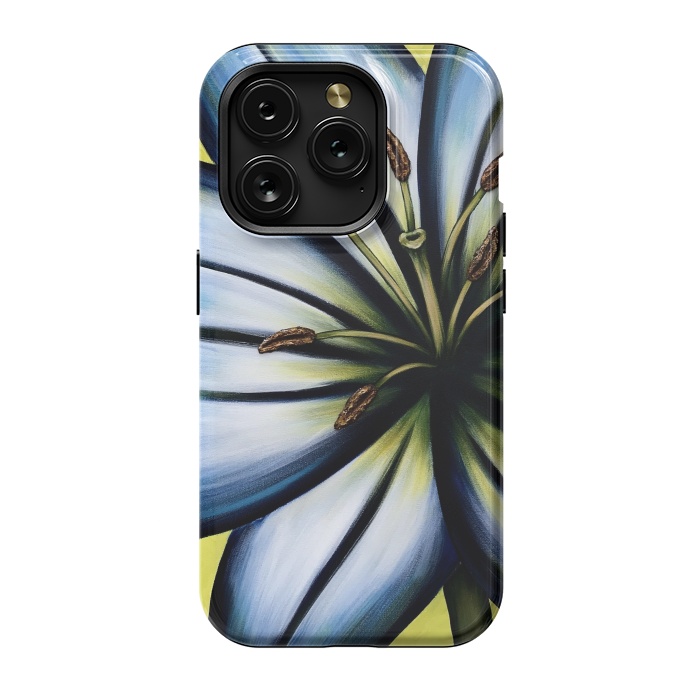 iPhone 15 Pro StrongFit Blue Lily by Denise Cassidy Wood